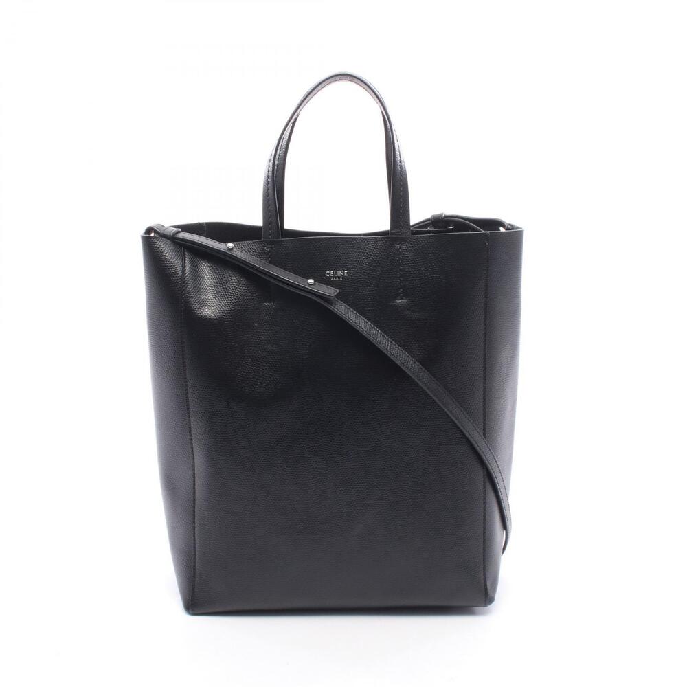 Celine Vertical Cabas Tote Bag Leather Black